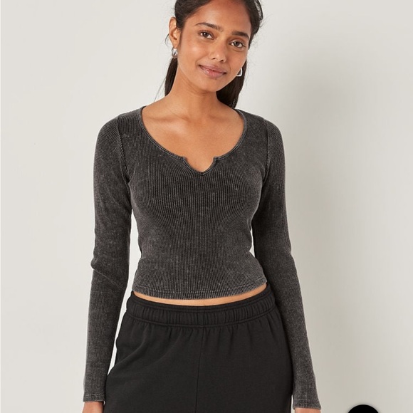 PINK
Shrunken Thermal Notch Long Sleeve Tee - Picture 1 of 2